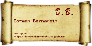 Dorman Bernadett névjegykártya